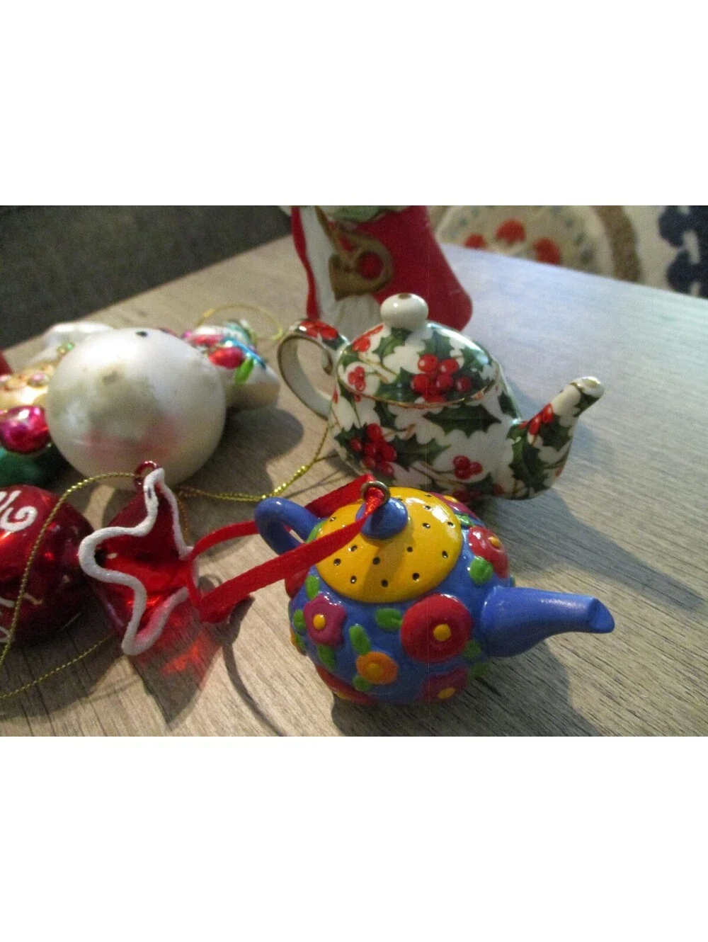 Vintage Blown Glass and Whimsical Holiday Tree Ornament Lot 8pc